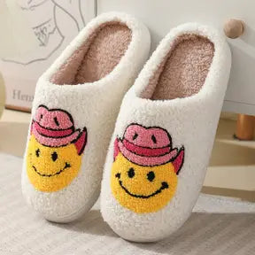 Smiley Cowboy plush slippers