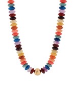 Dark Multi Metal & Color Rondelle Beads Necklace