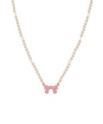 Pearl Bead & Bow Necklace