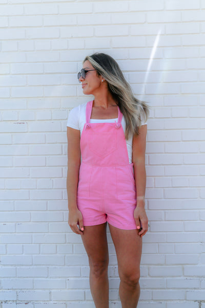 Summer Lovin' Washed Pink Overalls